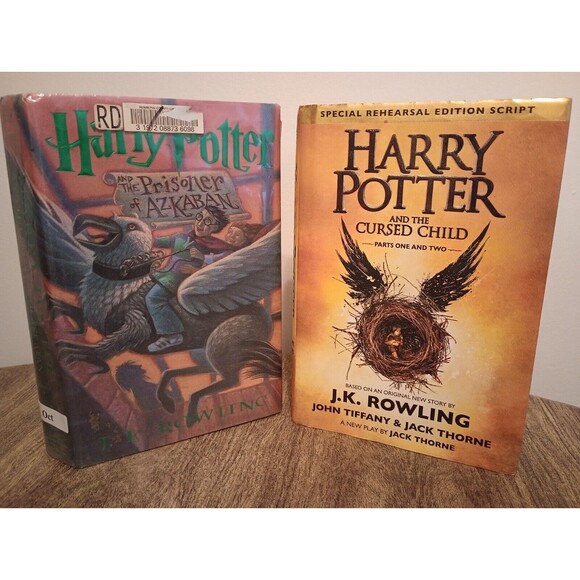 Harry Potter Hardcover Lot: Prisoner Azkaban 1st Ed 1999, Cursed Child Rehearsal - Picture 2 of 10